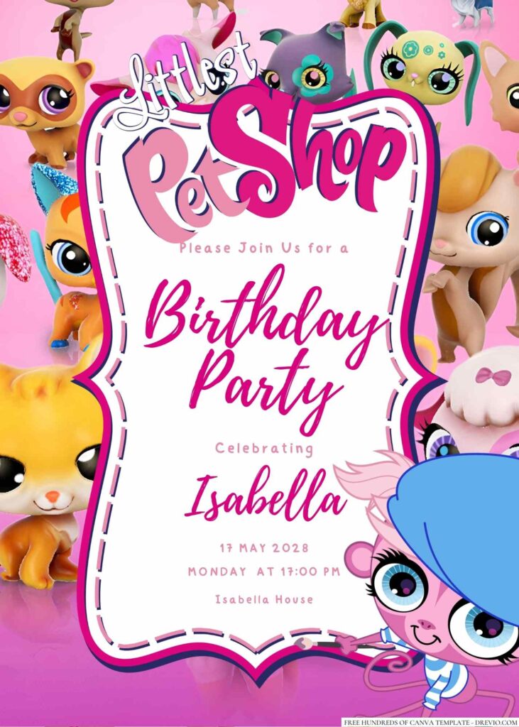 Free Editable The Littlest Pet Shop Birthday Invitation