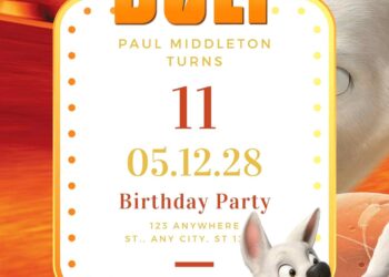 Free Editable Bolt Birthday Invitation