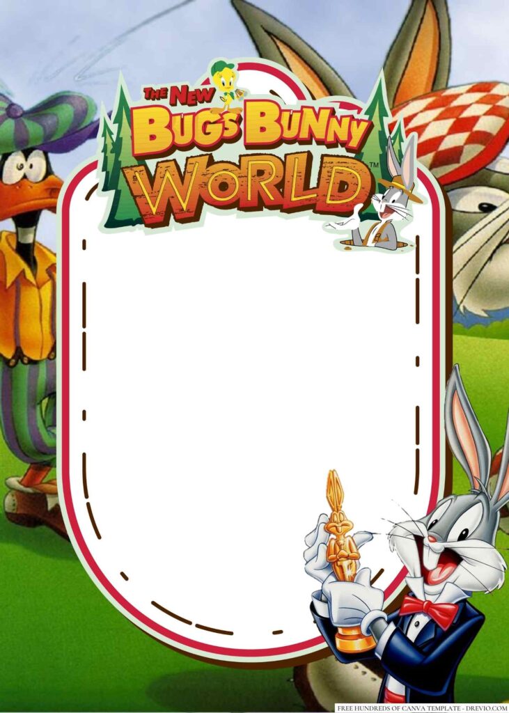 Invitation Template of 20+ The Bugs Bunny Canva Birthday Invitation Templates 9