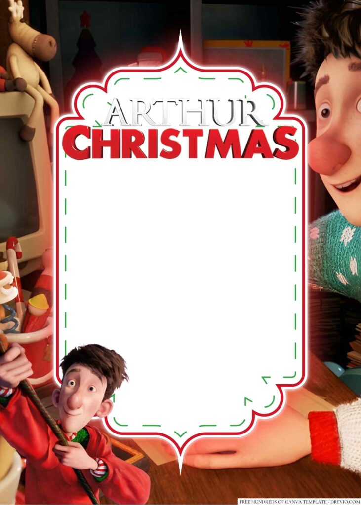 Invitation Template of 22+ Arthur Christmas Canva Birthday Invitation Templates 9