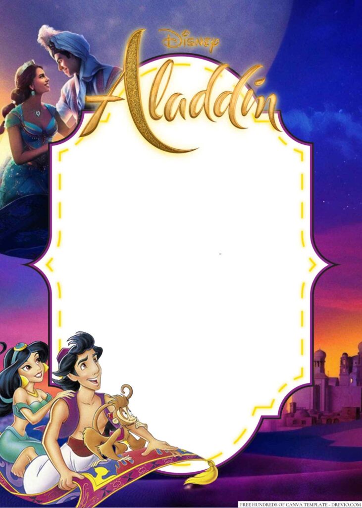 Invitation Template of 20+ Aladdin Canva Birthday Invitation Templates 8