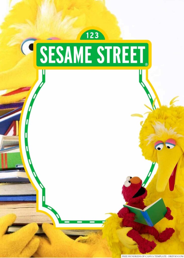 Invitation Template of 20+ Big Bird Sesame Street Canva Birthday invitation Templates 9