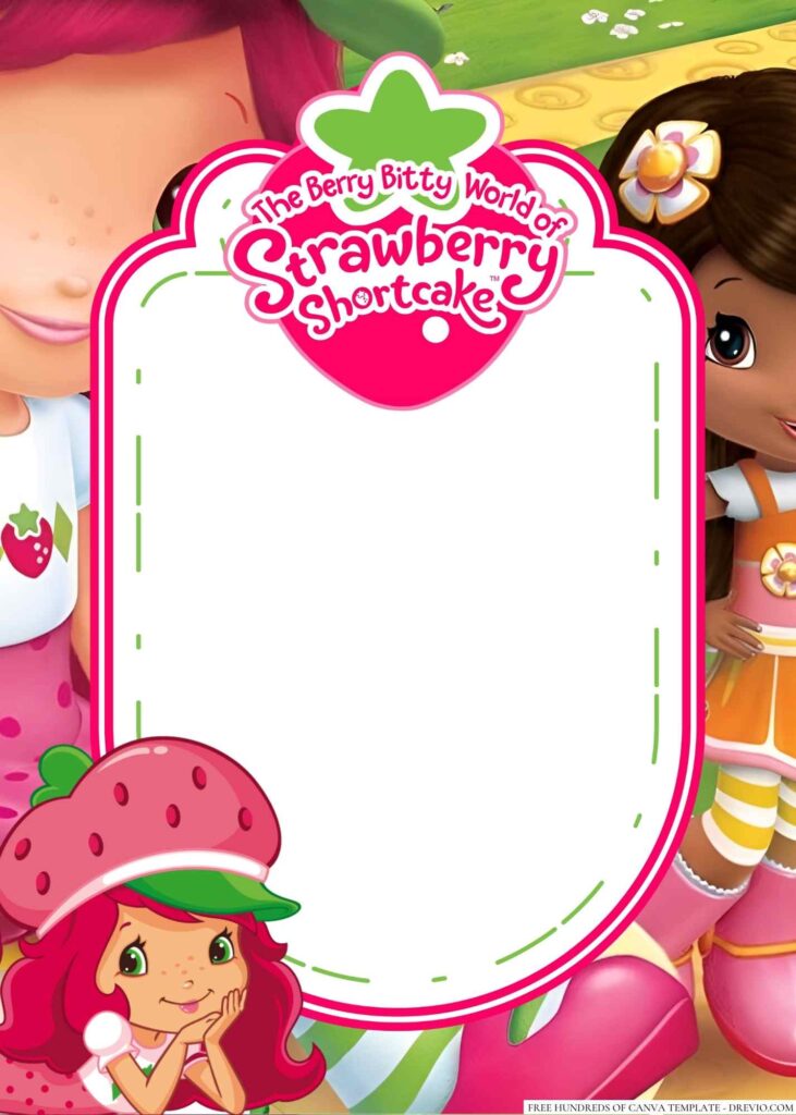 Invitation Template of 22+ Strawberry Shortcake Canva Birthday Invitation Templates 9