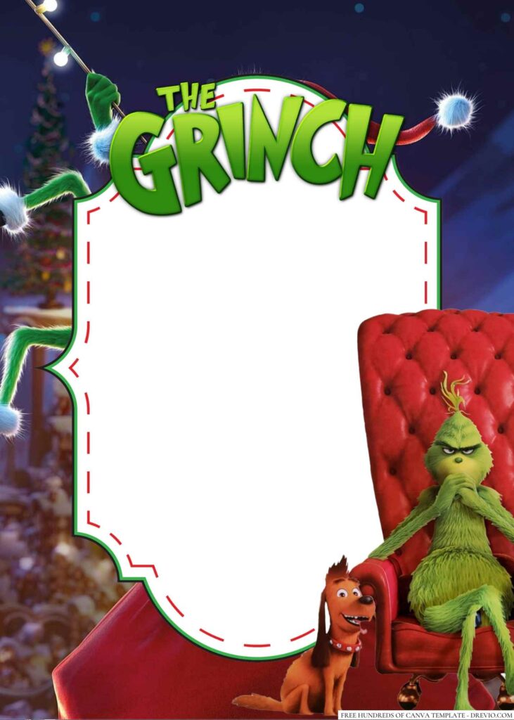 Invitation Template of 22+ The Grinch Canva Birthday Invitation Templates 9