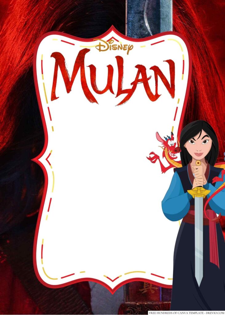 Invitation Template of 18+ Mulan Canva Birthday Invitation Templates 9