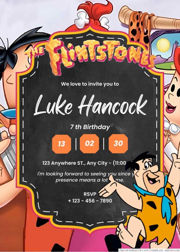 Fred Flintstone (The Flintstones) Birthday Invitation