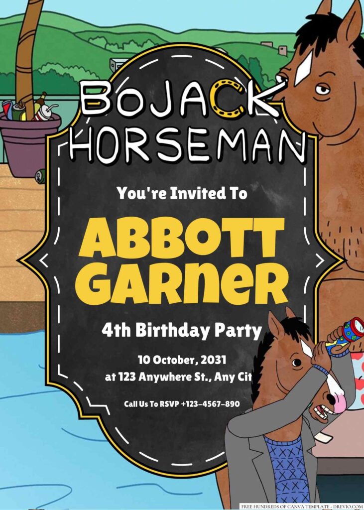 BoJack Horseman Birthday Invitation
