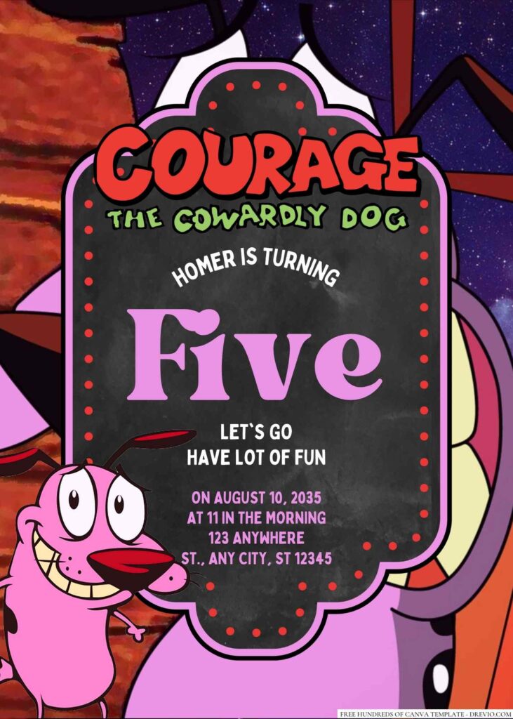 Courage the Cowardly Dog Birthday Invitation