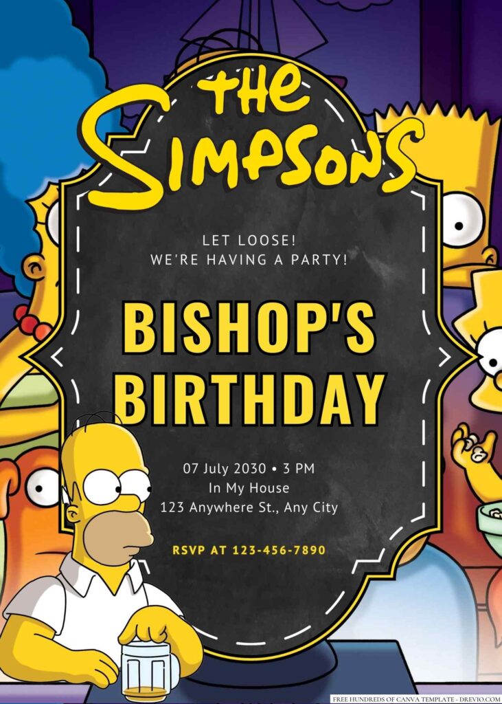 Homer J. Simpson (The Simpsons) Birthday Invitation