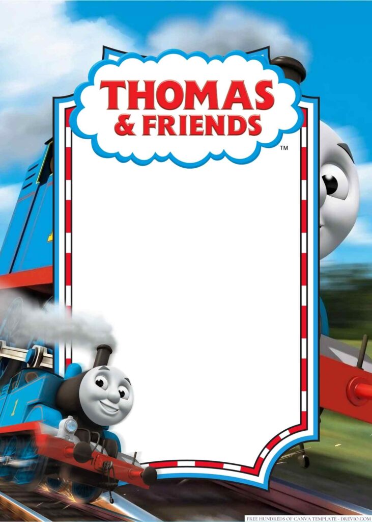 Invitation Template of 18+ Thomas and Friends Canva Birthday Invitation Templates 7