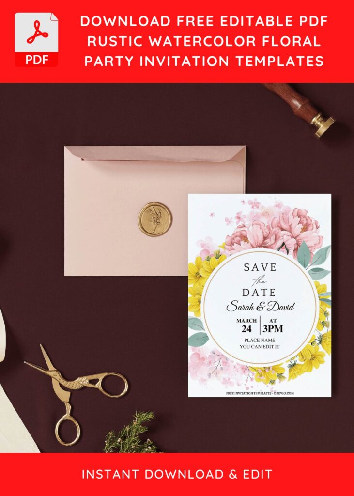 Invitation Template of (Free Editable PDF) Exquisitely Stunning Floral Wedding Invitation Templates 10