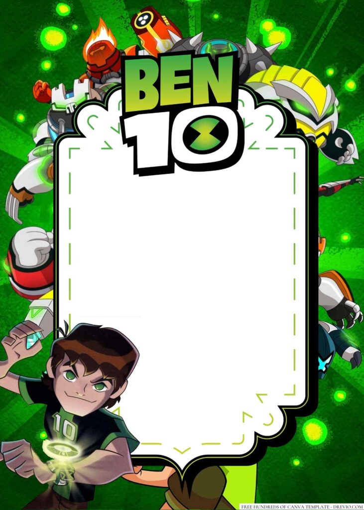 Invitation Template of 20+ Ben 10 Canva Birthday Invitation Templates 1