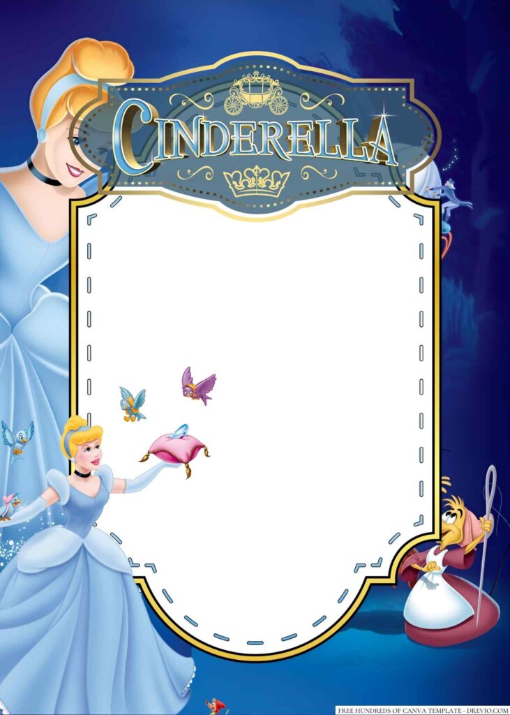 Invitation Template of 14+ Cinderella Canva Birthday Invitation Templates 1