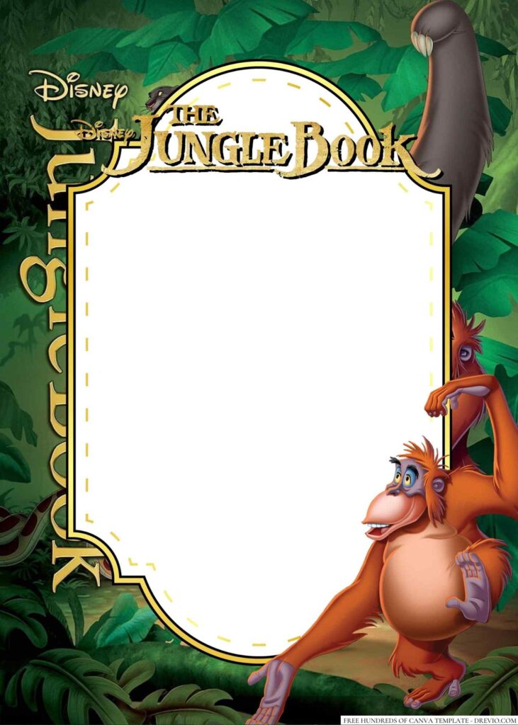 Invitation Template of 14+ The Jungle Book Canva Birthday Invitation Templates 1