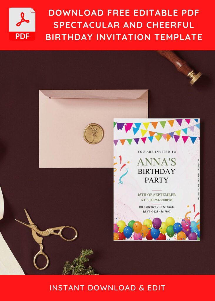 Invitation Template of (Free Editable PDF) Spectacular And Cheerful Birthday Invitation Templates 9