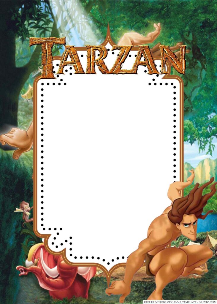 Invitation Template of 18+ Tarzan Canva Birthday Invitation Templates 1