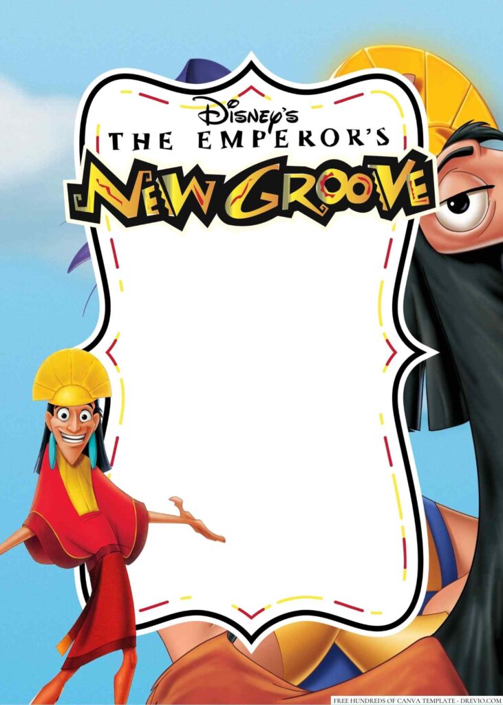 Invitation Template of 20+ The Emperor's New Groove Canva Birthday Invitation Templates 1