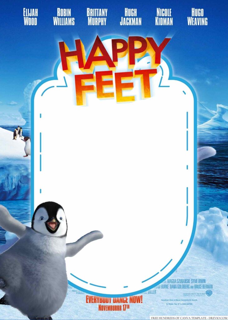 Invitation Template of 22+ Happy Feet Canva Birthday Invitation Templates 1