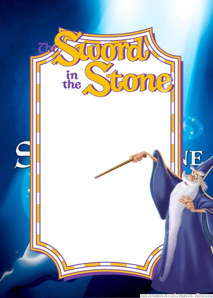 Invitation Template of 14+ The Sword in the Stone Canva Birthday Invitation Templates 1