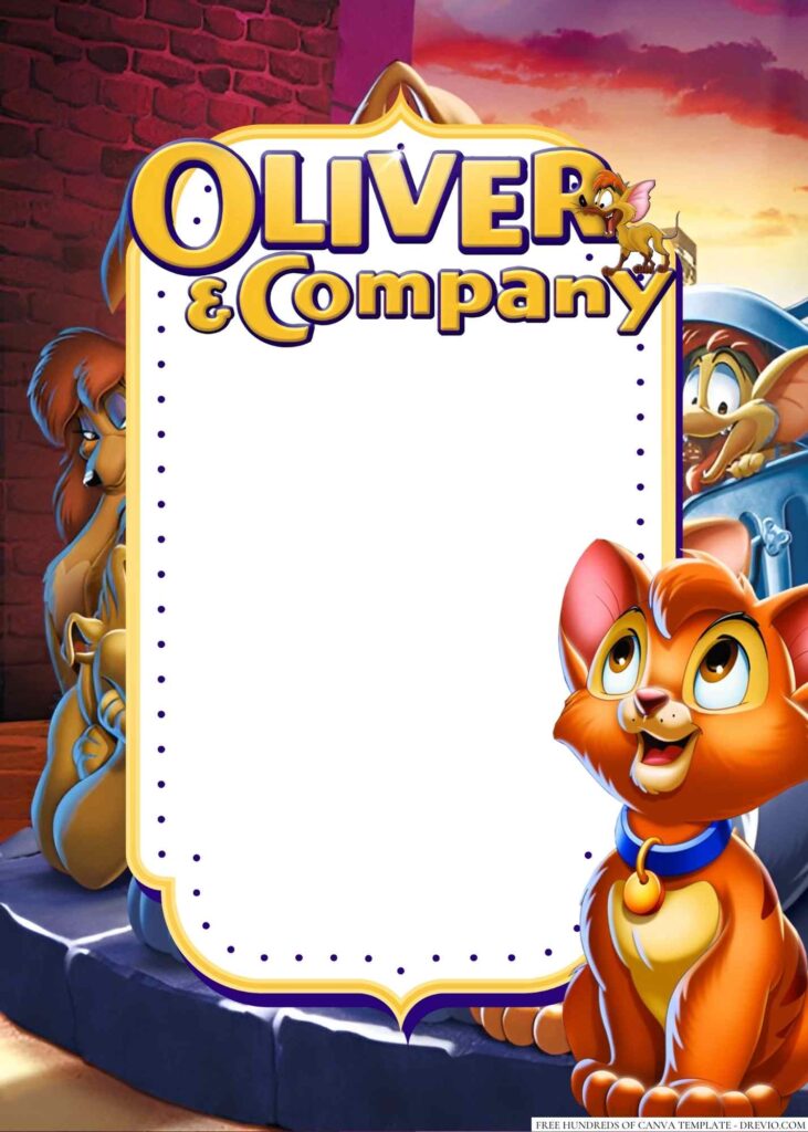 Invitation Template of 16+ Oliver & Company Canva Birthday Invitation Templates 1