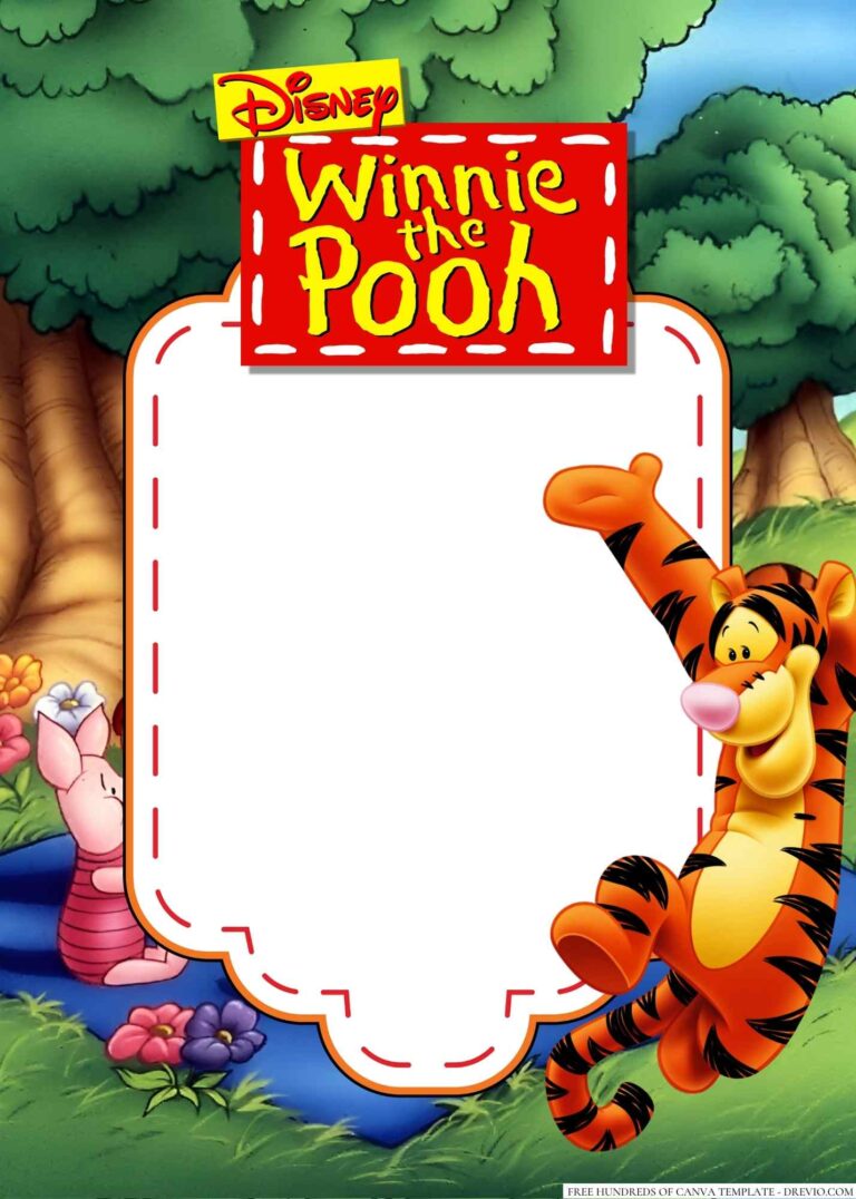 16+ Tigger Winnie the Pooh Canva Birthday Invitation | Download ...