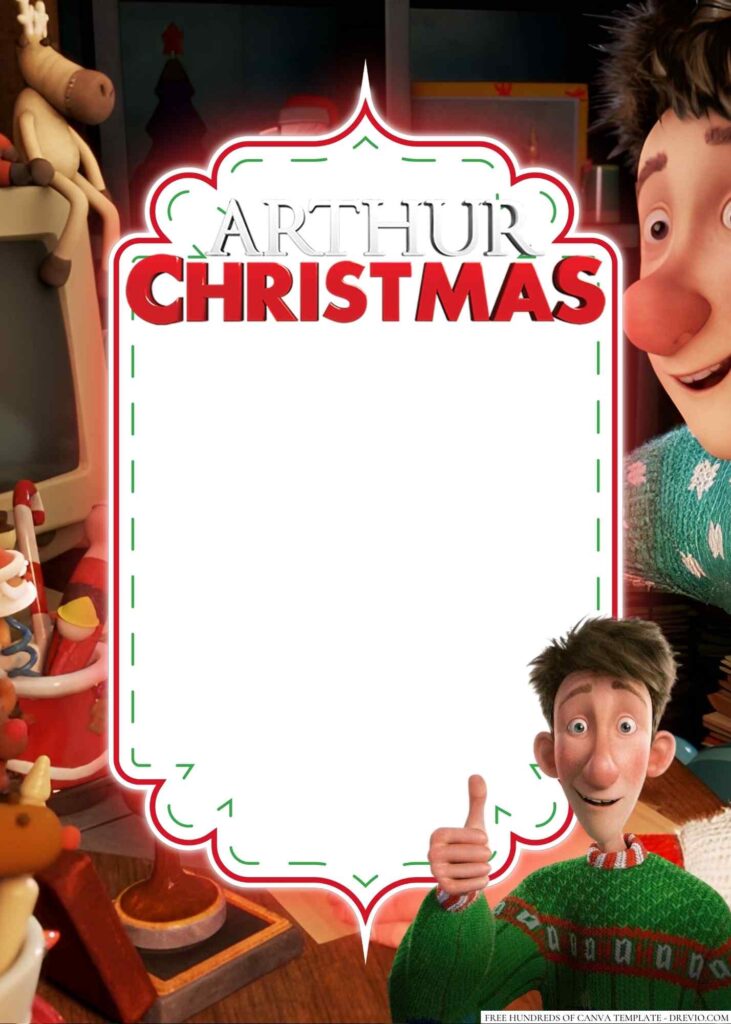 Invitation Template of 22+ Arthur Christmas Canva Birthday Invitation Templates 1