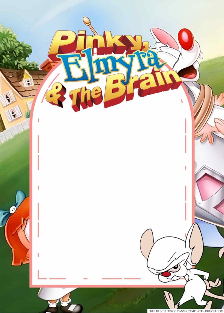 Invitation Template of 18+ Pinky & the Brain (Animaniacs) Canva Birthday Invitation Templates 1