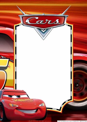 18+ Lightning McQueen from Cars Canva Birthday invitation Templates ...
