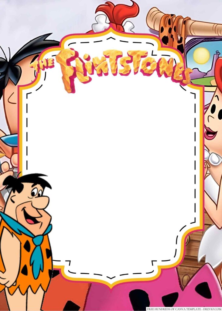 Invitation Template of 20+ Fred Flintstone Canva Birthday Invitation Templates 1