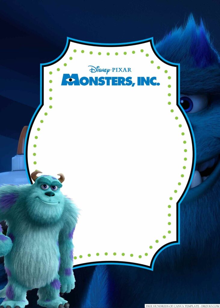 Invitation Template of 18+ Sulley Monsters Inc. Canva Birthday invitation Templates 1