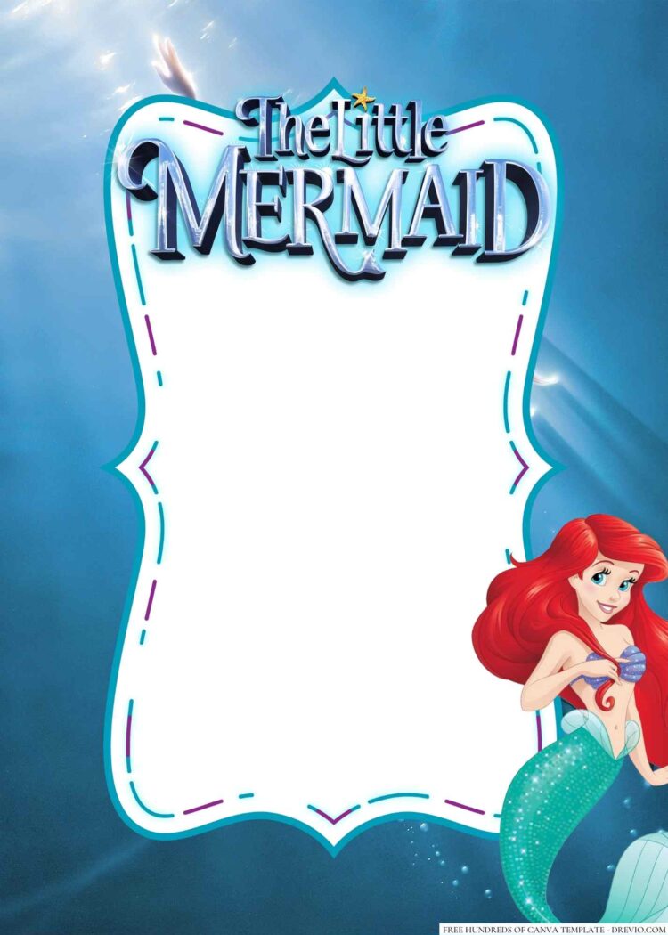 20+ The Little Mermaid Canva Birthday Invitation Templates - Drevio ...