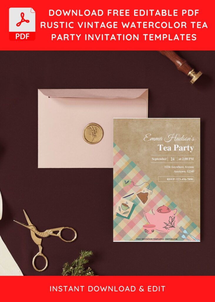 (Free Editable PDF) Delightful Tea Party Invitation Templates I