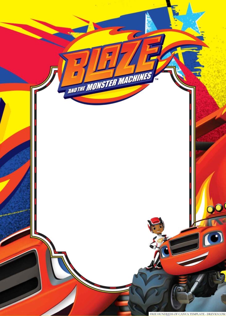 Invitation Template of 14+ Blaze and the Monster Machines Canva Birthday Invitation Templates 1