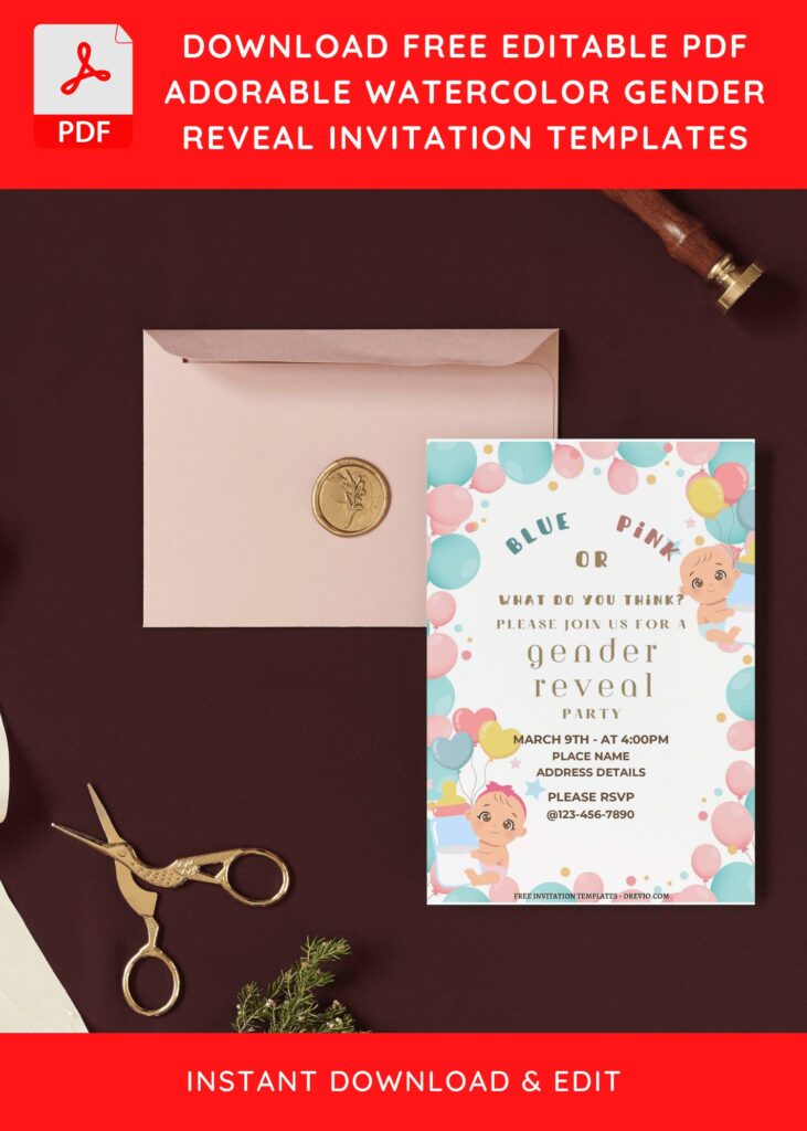 Invitation Template of (Free Editable PDF) Adorable Gender Reveal Invitation Templates 9