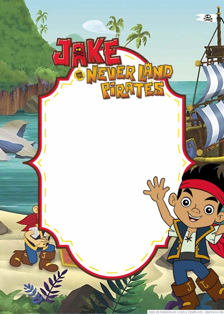 Invitation Template of 16+ Jake and the Never Land Pirates Canva Birthday Invitation Templates 1