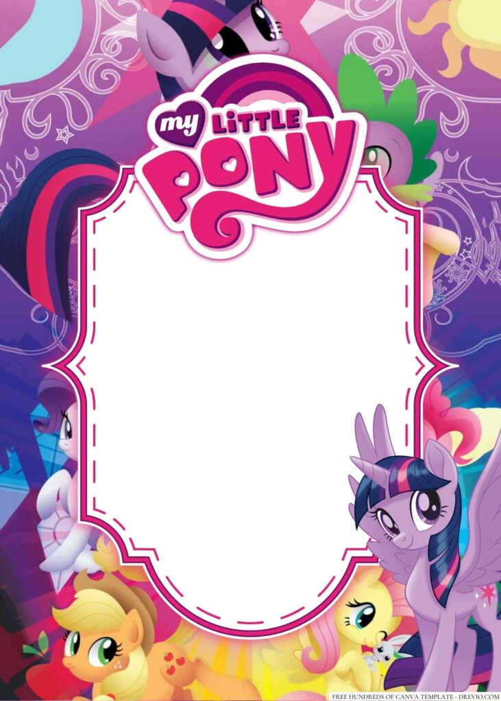 Invitation Template of 18+ My Little Pony Canva Birthday Invitation Templates 1