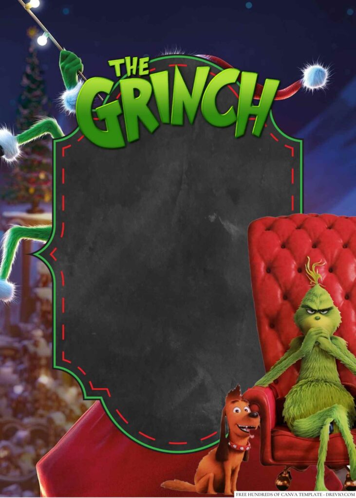 Invitation Template of 22+ The Grinch Canva Birthday Invitation Templates 10