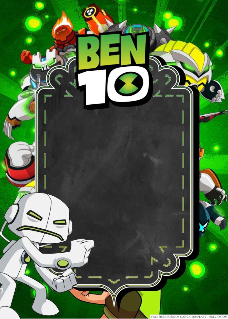 Invitation Template of 20+ Ben 10 Canva Birthday Invitation Templates 10