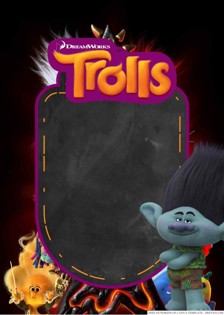 Invitation Template of 20+ Trolls Canva Birthday Invitation Templates 10