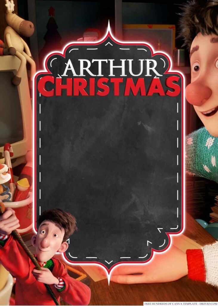 Invitation Template of 22+ Arthur Christmas Canva Birthday Invitation Templates 10