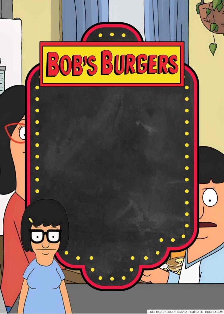 Invitation Template of 22+ The Belchers — Bob's Burgers Canva Birthday Invitation Templates 10