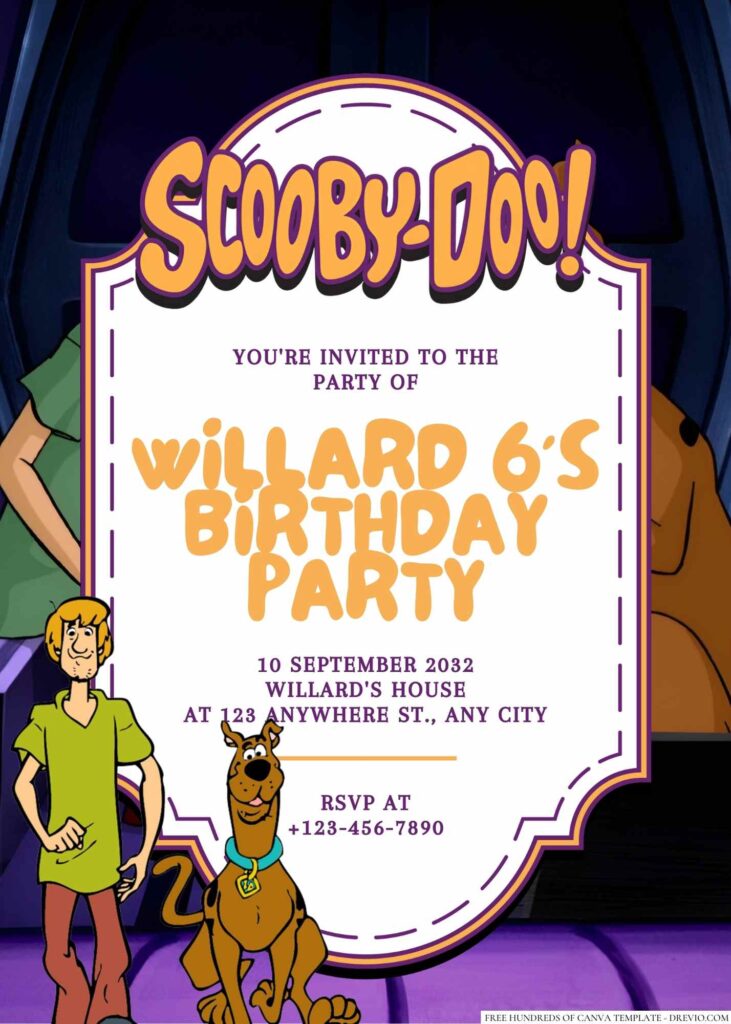 Scooby-Doo and Shaggy Rogers Birthday Invitation