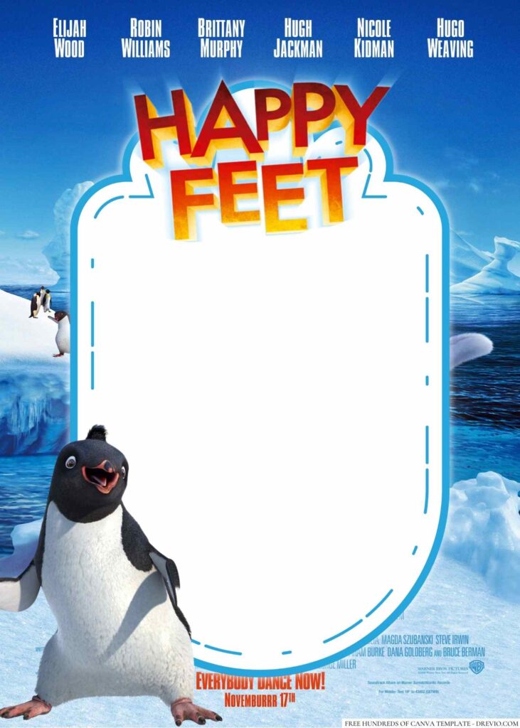 Invitation Template of 22+ Happy Feet Canva Birthday Invitation Templates 11