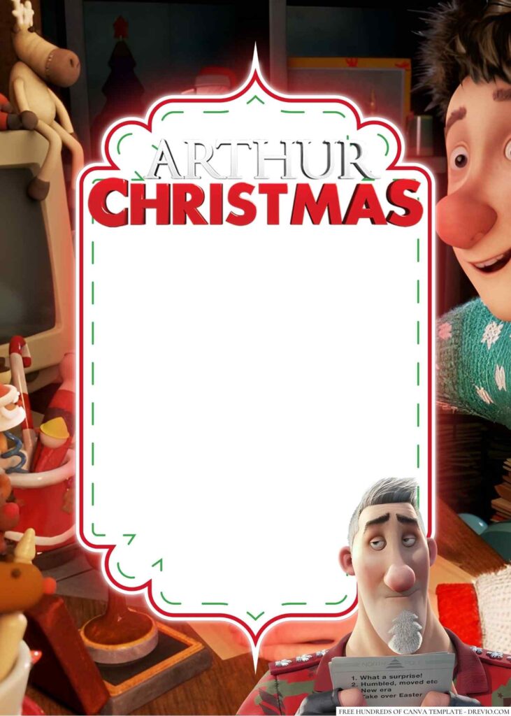 Invitation Template of 22+ Arthur Christmas Canva Birthday Invitation Templates 11