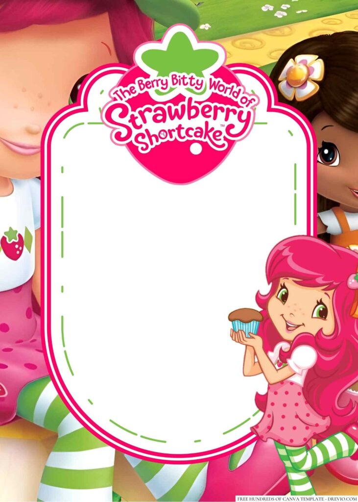 Invitation Template of 22+ Strawberry Shortcake Canva Birthday Invitation Templates 11