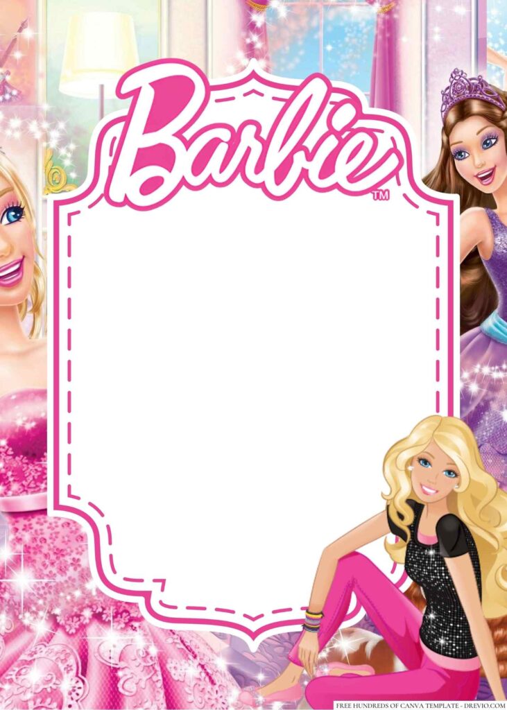 Invitation Template of 22+ Barbie Canva Birthday Invitation Templates 11