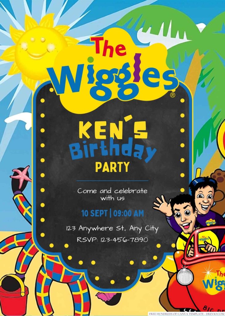 Free Editable The Wiggles Birthday Invitation 