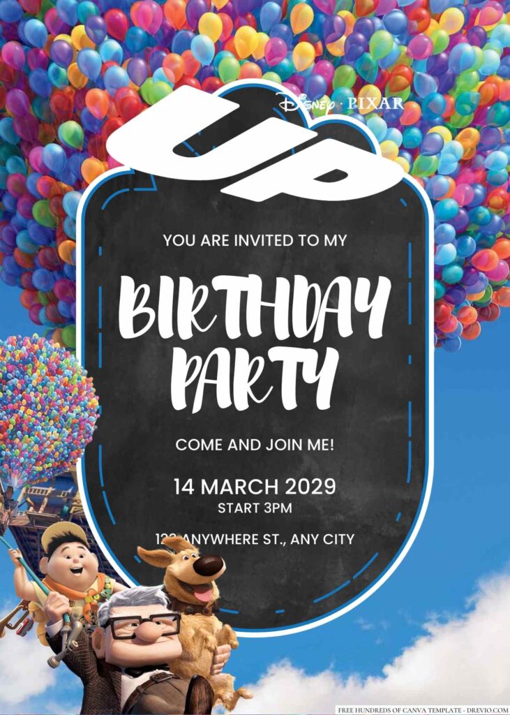Free Editable Up Birthday Invitation