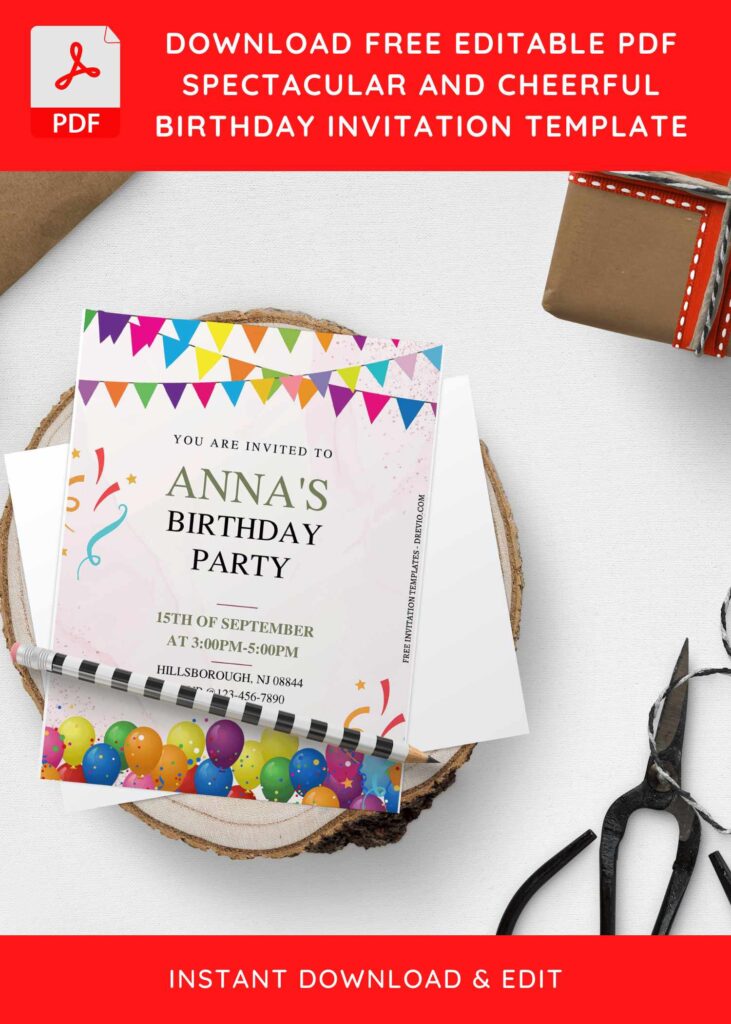 Invitation Template of (Free Editable PDF) Spectacular And Cheerful Birthday Invitation Templates 8