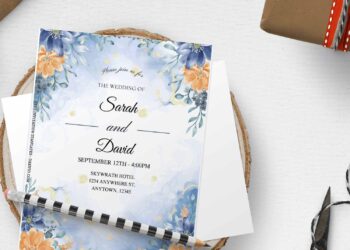 (Free Editable PDF) Visually Stunning Floral And Marble Wedding Invitation Templates H